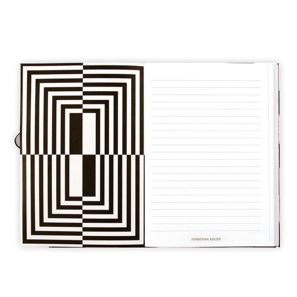 NEW! Jonathan Adler Atlas A5 Die Cut Notebook Journal 128 pages Stickers Gold - Picture 4 of 7
